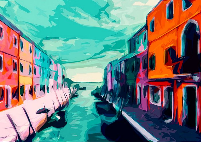 Burano Venice Italy Channel Water Street At Home